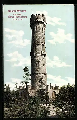 AK Schneeberg, Aussichtsturm auf dem Hohen Schneeberg