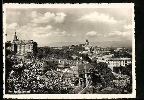 AK Bad Teplitz-Schönau, Panorama mit Synagoge