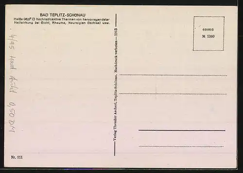 AK Bad Teplitz-Schönau, Panorama