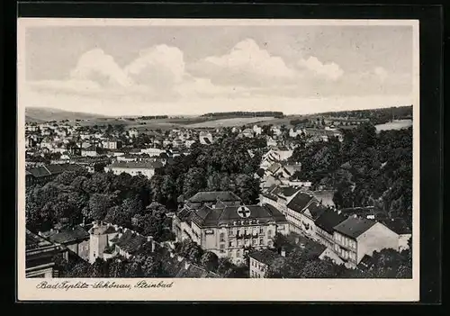 AK Bad Teplitz-Schönau, Teilansicht mit Steinbad