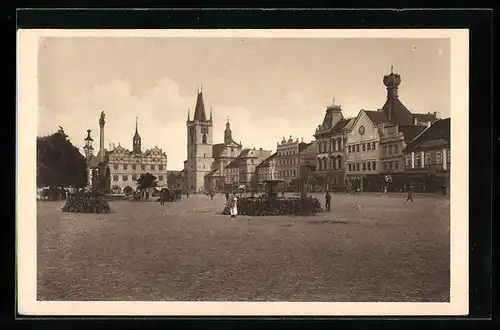 AK Leitmeritz, Blick auf Marktplatz