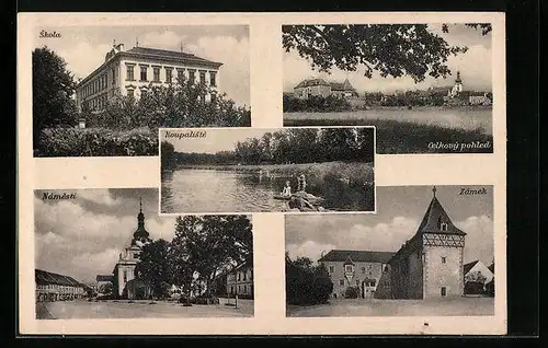 AK Budin a. d. Eger, Skola, Namesti, Zamek