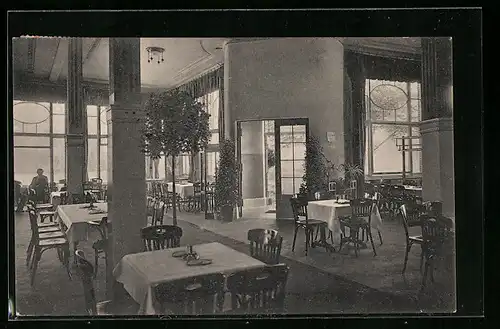 AK Homberg am Niederrhein, Innenansicht Restaurant Rheingarten