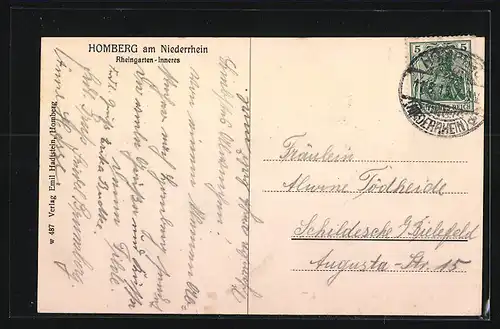 AK Homberg am Niederrhein, Innenansicht Restaurant Rheingarten