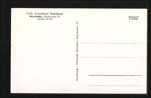 AK Wiesbaden, Innenansicht Café Maldaner, Marktstrasse 34