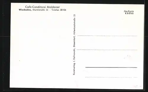 AK Wiesbaden, Innenansicht Café Maldaner, Marktstrasse 34