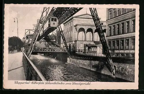 AK Wuppertal-Elberfeld, Schwebebahn am Landgericht