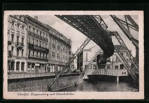 AK Wuppertal, Elberfeld, Döppersberg mit der Schwebebahn