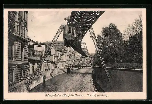 AK Elberfeld-Barmen, Schwebebahn am Döppersberg