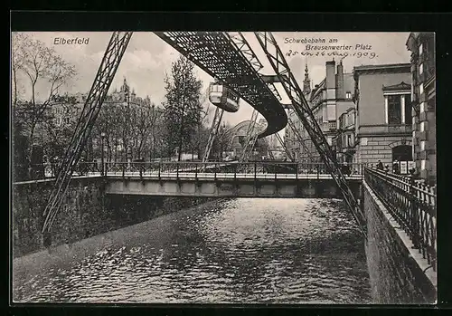 AK Elberfeld, Schwebebahn am Brausenwerter Platz