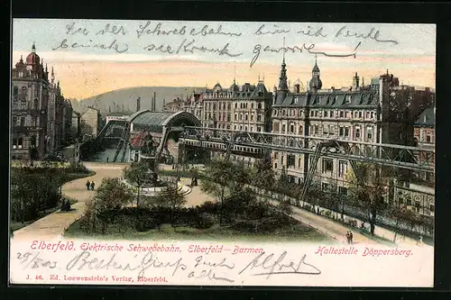 AK Elberfeld, Elektrische Schwebebahn, Haltestelle Döppersberg