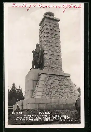 AK Chodsko, Pomnik spisovatele J. S. Baara na Vyhledech