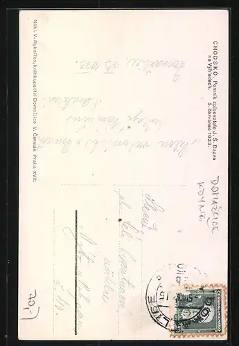 AK Chodsko, Pomnik spisovatele J. S. Baara na Vyhledech