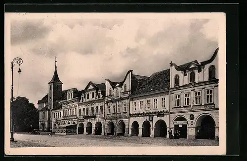 AK Taus, Domazlice, Häuserzeile