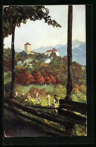 Künstler-AK Photochromie Nr. 3502: Meran, Schloss Tirol