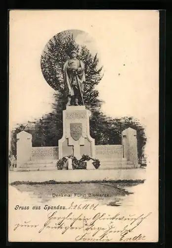 AK Berlin-Spandau, Denkmal Fürst Bismarck