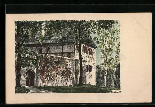 Künstler-AK Ostroh, Schloss Seeberg