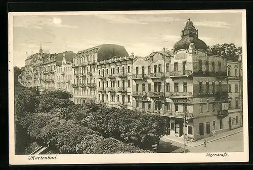 AK Marienbad, Häuser in der Jägerstrasse