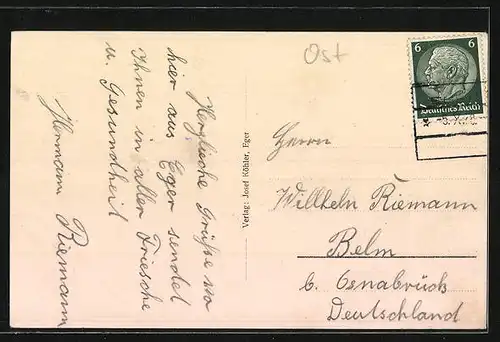 AK Eger, Marktplatz mit Autos