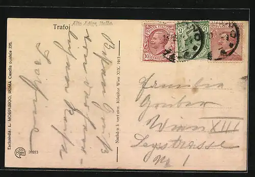 AK Trafoi, Ortsansicht in der Abendsonne