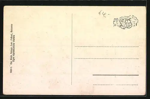 AK Gossensass, Ortsansicht mit Gebirgskette aus der Vogelschau