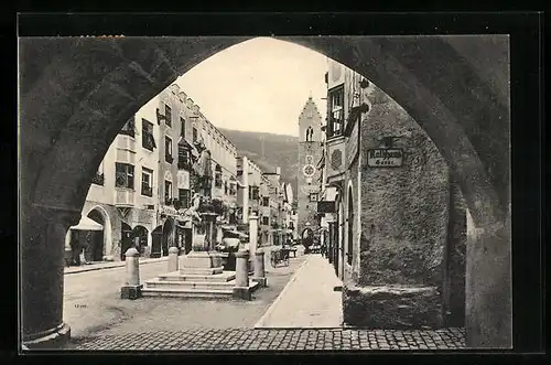 AK Sterzing, Stadtgasse mit Turmblick