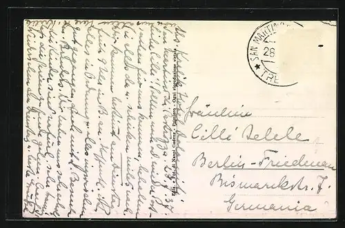 AK S. Martino di Castelrozza, Ortsansicht mit Dolomiten