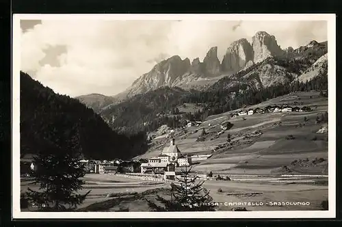 AK Campitello /Val di Fassa, Ortsansicht mit Sassolungo