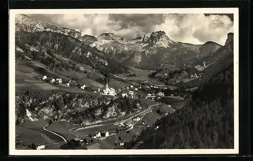 AK St. Christina-Gröden, Gesamtansicht mit Umgebung und Bergen