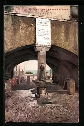AK Torbole, Goethe Denkmal, Brunnen
