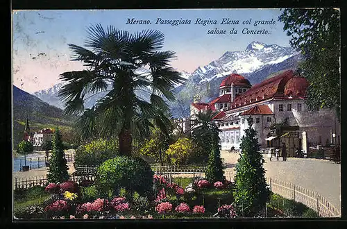 AK Merano, Passeggiata Regina Elena col grande salone da Concerto