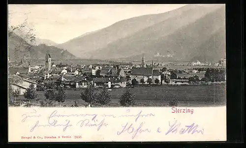 AK Sterzing, Totalansicht mit Kirchtürmen