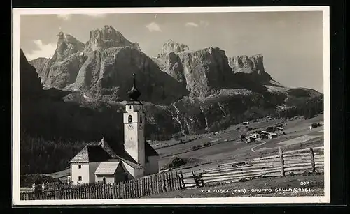 AK Colfosco, Kirche im Ort, Gruppo Sella