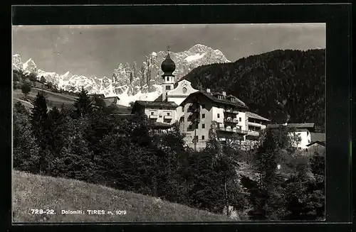 AK Tiers, Teilansicht, Kirche mit Zwiebelturm
