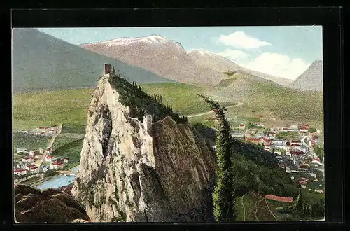 AK Arco, Castell mit Blick auf Monte Baldo und Monte Maggiore