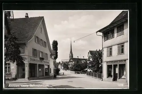 AK Amriswil, Obere Bahnhofstrasse mit Kaufhaus