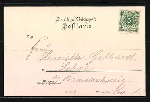 Lithographie Passagierschiff Cobra auf See