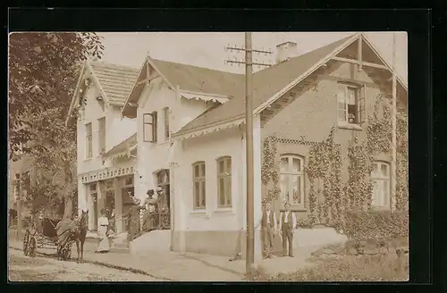 Foto-AK Schenefeld, Trikotagengeschäft Heinrich Harders 1914