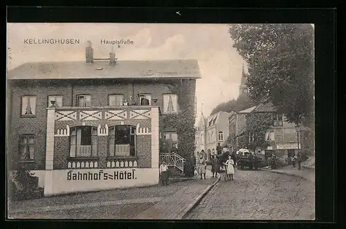 AK Kellinghusen, Hauptstrasse mit Bahnhofs-Hôtel