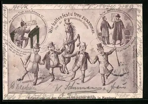 AK Hamburg, Erinnerung an den Droschkenkutscher-Streik