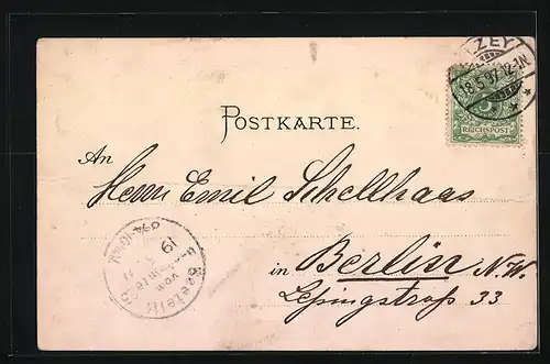 Lithographie Alzey, Rathaus, Seminar, Evangelische Kirche