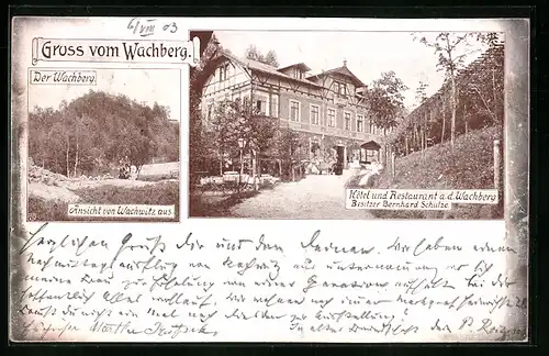 AK Dresden-Wachwitz, Hotel und Restaurant a. d. Wachberg