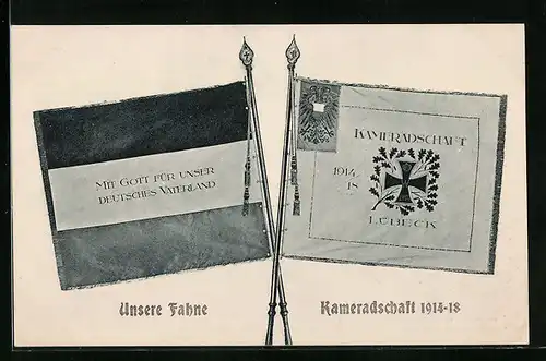 AK Lübeck, Fahnen der Kameradschaft 1914-18