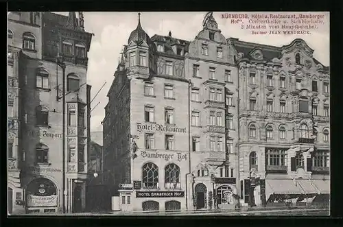 AK Nürnberg, Hotel Bamberger Hof, Strassenansicht