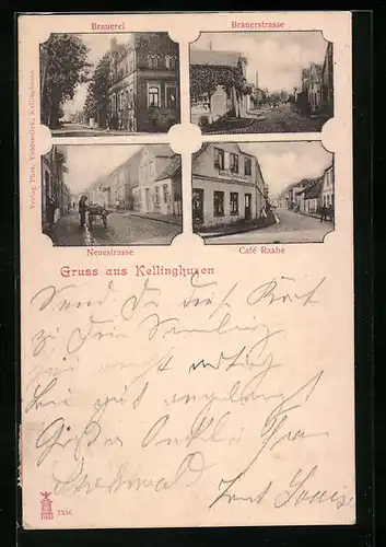 AK Kellinghusen, Brauerei, Brauerstrasse, Neuestrasse, Café Raabe