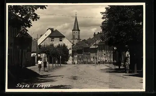 AK Sayda /Erzgeb., Blick in die Strasse