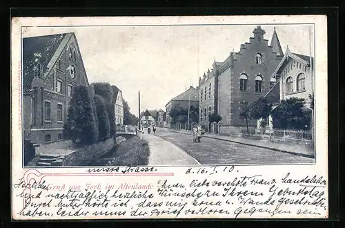 AK Jork, Strassenpartie mit Kindern