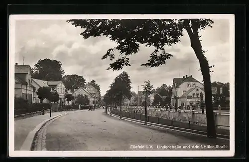 AK Ellefeld i. V., Lindenstrasse und Strasse