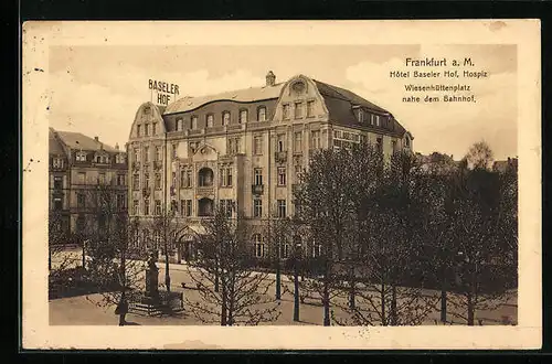 AK Frankfurt a. M., Hotel Baseler Hof, Hospiz am Wiesenhüttenplatz