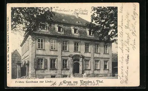 AK Wimpfen i. Thal., Früher Gasthaus zur Linde